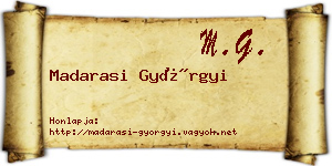 Madarasi Györgyi névjegykártya